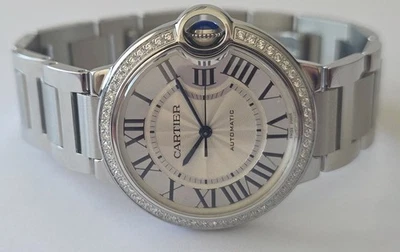 Cartier BLEU DE CARTIER Diamond Bezel Steel Watch Ref: W4BB0024 Medium Model 36m - Image 1 of 4