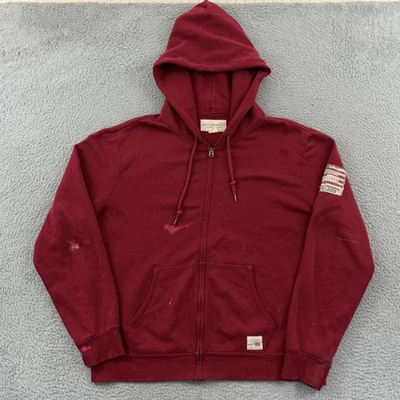 Denim & Supply Ralph Lauren Sweatshirt Mens XL Red Full Zip Hoodie Patch Outdoor - Image 1 of 4