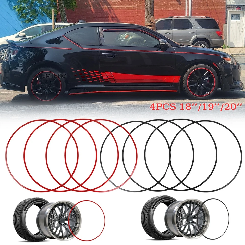 Protector de llanta de aleación de 4 piezas de cubierta de moldura de rueda protectores anillo de neumático para Scion tC Foto 1 de 4