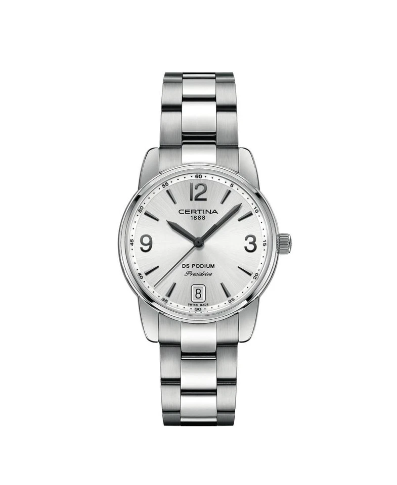Reloj informal de cuarzo analógico para mujer CERTINA vestido clásico esfera blanca impermeable Rou Foto 1 de 1