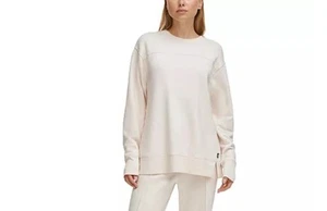 DKNY SPORT Women’s GREENWICH CREW NECK PULLOVER Sand Size M New - Picture 1 of 15