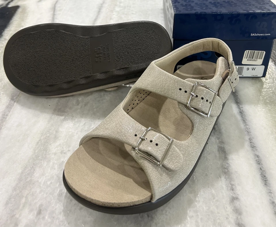 SAS Relaxed Sandal Web Linen 11 Medium Women's Shoes