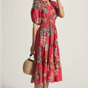 Anthropologie Somerset Print Midikleid GR. 12 rot - Bild 1 von 8