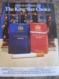 JOHN PLAYER SPECIAL KING SIZE CHOICE REGULAR LOW TAR MILD 1977 ADVERT A4 FILE 52 - Bild 1 von 1