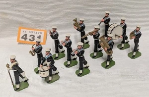 50mm Jack Duke Toy Soldiers. ROYAL NAVY MARCHING BAND x12 Painted Metal Figures - Picture 1 of 17