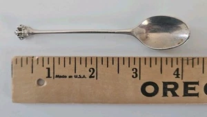 Vintage DG Sterling Silver Denmark CROWN FINIAL Small 4" Spoon - Picture 1 of 6