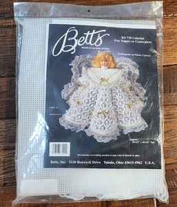 Betts Tree Topper Angel Plastic Needlepoint Kit vtg sealed B Schiller Christmas - Picture 1 of 5