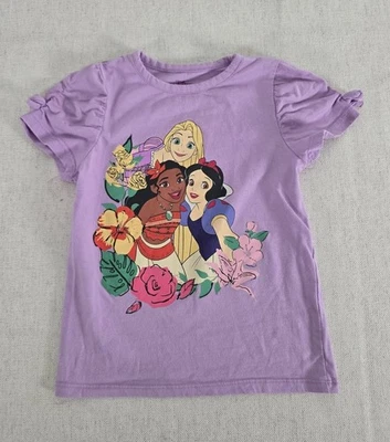 Top Princesa Disney Niñas Talla 4T Estampado Gráfico Lavanda Volantes Manga Corta Foto 1 de 4