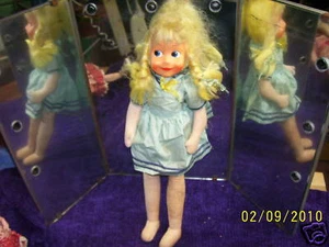 Vintage Old Cloth Limb Doll Rubberized Head Post World War II? Polish? - Picture 1 of 3