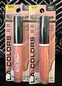 2pk LA COLORS NUDE PEACH GLAM CUDDLES C68781 24H CREAMY MATTE LIQUID LIPSTICK - Picture 1 of 8