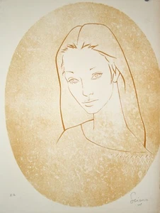 Daniel Sciora - Kunstblatt Originell - Lithografie - Porträt Von Frau - Bild 1 von 3