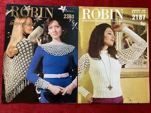 Vintage  Robin Crochet Patterns  Women  Crepe  Shawl Collar Jumper  860.1.10 - Picture 1 of 3