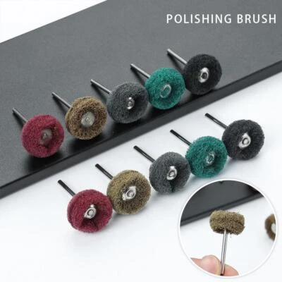10pcs Mini Drill Abrasive Brush Nylon Buffing Polishing Wheel with 3mm Shank