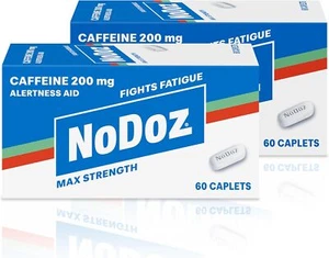 NoDoz 200mg Caffeine Pills Maximum Strength, 120 Caplets total - Picture 1 of 5