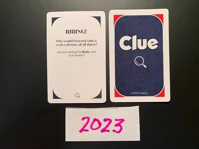 Clue  2023  RIIIING! Card   Game Replacement Pieces - Image 1 of 2