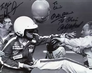 CALE YARBOROUGH+BOBBY+DONNIE ALLISON SIGNED 8x10 PHOTO+COA RARE TO CHRIS - Picture 1 of 1