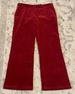 Tahari Trouser Dress Pants Womens 10 Red Cordarouy Wide Leg Casual Zip - Picture 1 of 9