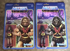 SET OF MASTERS OF THE UNIVERSE GRIZZLOR DARK FACE GRIZZLOR 2019 ReACTION SUPER 7 - Picture 1 of 12