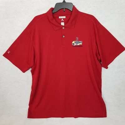 ANTIGUA Boston World Series Champions 2007 2-Button S/S Polo Shirt Red Size XL - Image 1 of 4