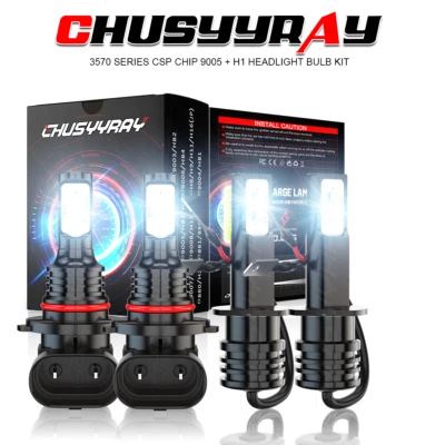 For Nissan Altima 2006-2005 Hi/Low Beam H1+9005 LED Headlight Kit Light Bulbs x4 - image 1 of 4