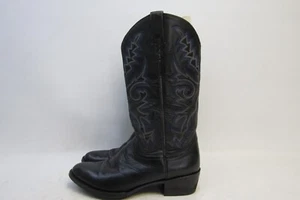 Ferrini Mens Size 10 D Blue Black Leather Cowboy Western Boots - Picture 1 of 11