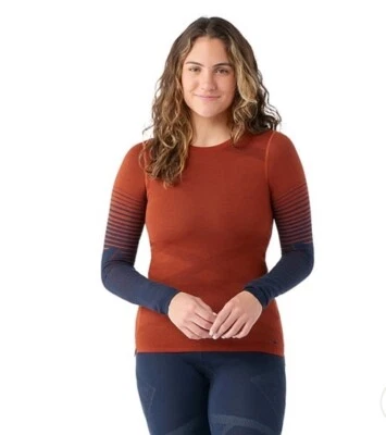 $130 Smartwool Women’s Intraknit Merino Base Layer Crew-Pecan Tan-Medium-New Tag - Image 1 of 4