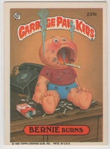 1986 Topps Garbage Pail Kids BERNIE BURNS #231b Sticker Card - Picture 1 of 2
