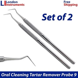 2 Pcs Periodontal Pick Endodontic Dental Explorer Dentist Lab Diagnostic Probe 9 - Picture 1 of 6