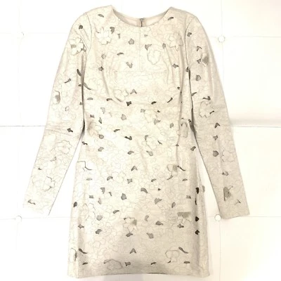 BCBG MAXAZRIA Leather Flower Cut Out Dress Sz 6 - Image 1 of 4