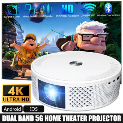 Портативный 4K проектор 1080P WIFI 5G домашнего кинотеатра кинотеатра для Android iPhone 1 + 8 g - Изображение 1 из 4