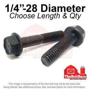 1/4"-28 Grade 8 Hex Flange Screws Frame Bolts Phos Oil (Pick Length & Qty) - Picture 1 of 4