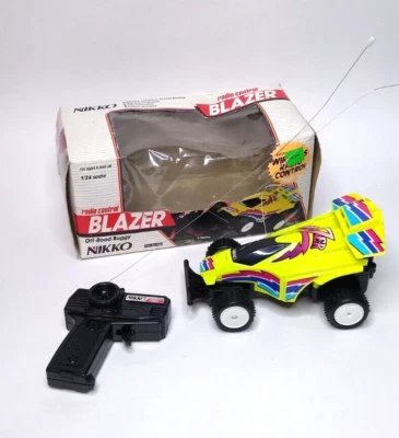 Vtg Nikko Off Road Buggy "Blazer" RC Car & Remote, 1980’s, TH-N-09 Yellow - Image 1 of 4