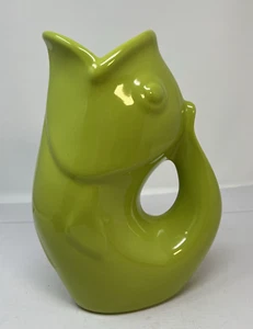 GurglePot Fish Water Pitcher Vase Chartreuse Lime Green 2006 42 Ounce 9.5" Tall - Picture 1 of 9