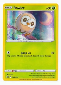 (ERROR CARD HOLO MARK) Rowlet SWSH220 Holo - Pokemon Sword & Shield Promo (LP) - Picture 1 of 3