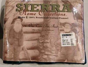 Mervyn's Sierra Home Collection Twin flaches Laken Baumwolle Flanell vorgeschrumpft NEU Vintage - Bild 1 von 3