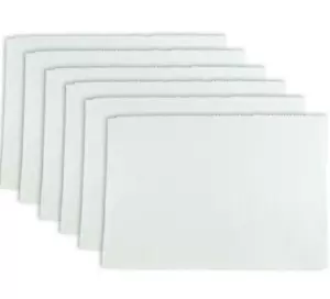 DESIGN IMPORTS DII WHITE RIBBED PLACEMAT 100% COTTON 13" x 19" SET OF 6 NEW - Picture 1 of 7