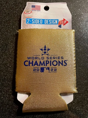 HOUSTON ASTROS GOLD RUSH 2022 MLB WORLD SERIES CHAMPIONS KOOZIE / CAN COOLER Cover