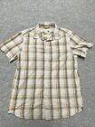 The North Face Men's Brown Plaid Shirt Short Sleeve Button Up Size Medium M