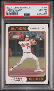 2023 Topps Heritage #148 Terrin Vavra RC Flip Stock Variation PSA 10 GEM MINT - Bild 1 von 2