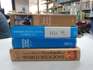 Lot 4 bible study Books h/c Bible Literacy Harper's Encyclopedia World Religions - Picture 1 of 8