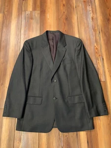 ALFANI Men's Sport Coat Size 41R Charcoal Pinstripe Wool Blazer 2 Button Jacket - Picture 1 of 16