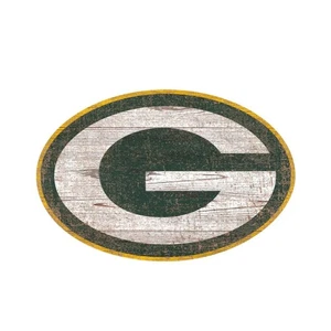 Green Bay Packers Distressed Logo Ausschnitt Schild 8" - Bild 1 von 1