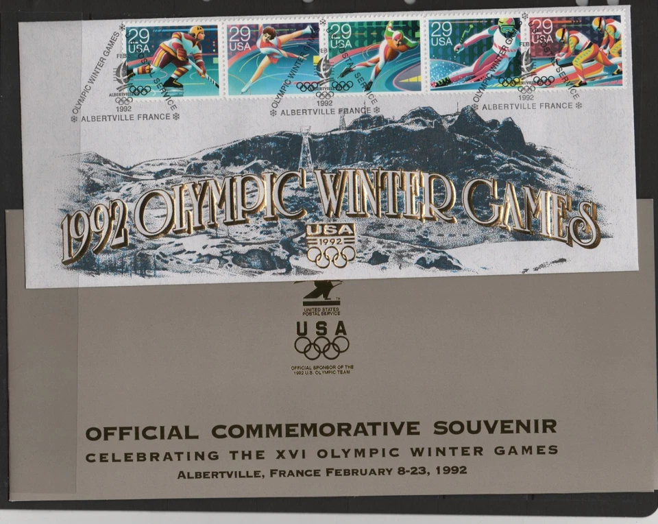 U.S.  1992 Winter Olympics souvenir cover  **See Pic **^ - Image 1 of 1