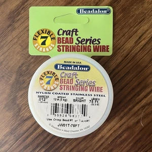 Bead Stringing Wire 75 Feet Beadalon 7 Strand 0.012” Bright Stainless Steel - Picture 1 of 3
