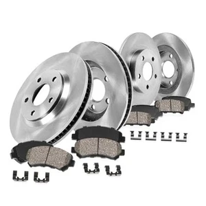  CRK15796 FRONT + REAR Premium Brake Rotors + Ceramic Brake Stock Replacement - Picture 1 of 6