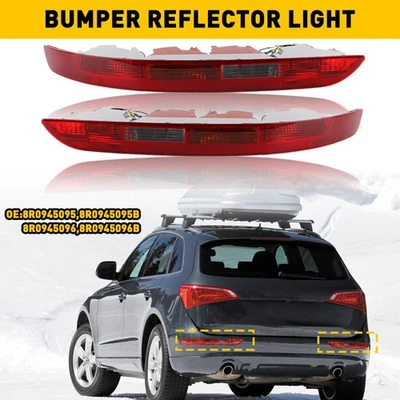PAIR RED REAR BUMPER REFLECTOR LIGHT TAIL BRAKE STOP LAMP FOR 2009-16 AUDI Q5 - Image 1 of 4