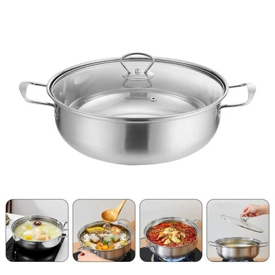  Pentole Acciaio Inox Pentola Con Coperchio Inossidabile Addensare - Immagine 1 di 4