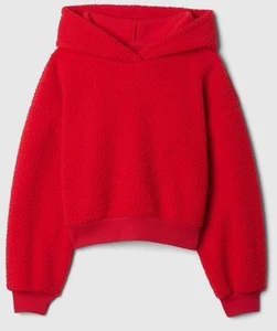 NWT Gap Kids Girls Cropped Sherpa fleece Hoodie Sweatshirt Small 6-7 $34.95 - Picture 1 of 4