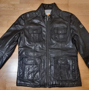 Hugo Boss - Boss Orange Herren Lamm Lederjacke - Gr. 52 - Schwarz - Top Zustand - Imagen 1 de 11
