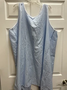 NWOT 3X Women’s Blue 3X Plus Snap Back Hospital Gown Bust 60 40L Lace Edge - Picture 1 of 4